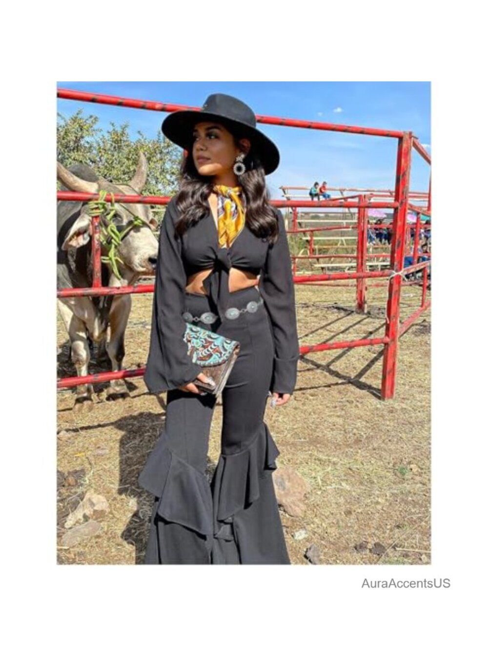 Boho Western Cowgirl Waist Chain Belt Metal Concho Adjustable - Picture 5 of 6